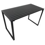 Utemöbler Set 3 Delar Festset Sittgrupp med Bord och 2 Bänkar Svart Metall 110 X 55 X 70 Cm