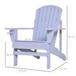 Adirondack Trädgårdsstol med Mugghållare Massivt Trä för Balkong och Terrass Grå 72,5 X 97 X 93 Cm