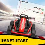 Elbil Go-kart 24V Röd Metall och Plast för Barn 8-12 År Elektrisk Bil med Driftläge och Musik Säkerhetsbälte Rolig Körning