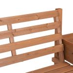 Trädgårdsbänk Balkongbänk Natur av Trä för Trädgård och Terrass 2-Sits Bänk med Blomlåda Lastkapacitet upp till 240 kg