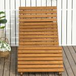 Solsäng i Massiv Teak, Bekväm Trädgårdssäng för Pool och Balkong, Väderbeständig Design för Avkoppling, Natur, 66 x 170 x 77 cm, 120 kg