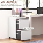 Rullcontainer Arkivskåp Vit av Stål för Kontor och Hemmakontor Låsbar Kontorscontainer med 2 Lådor A4 Format 37 x 43,5 x 67,5 cm