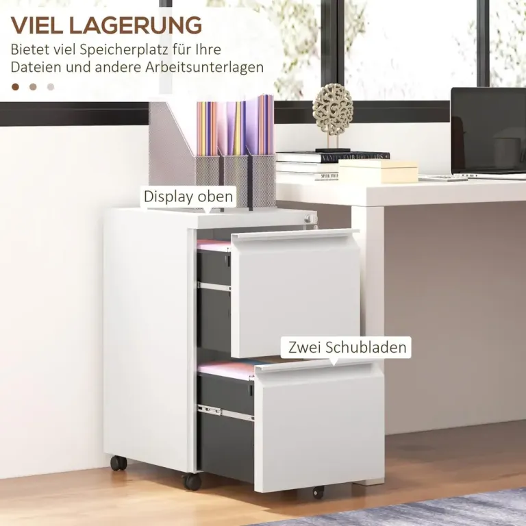 Rullcontainer Arkivskåp Vit av Stål 37 x 43,5 x 67,5 Cm