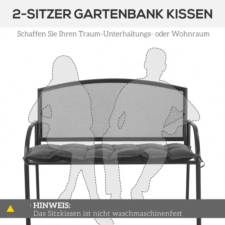 Sittdyna Stolsdyna med Knytband Mörkgrå av Tyg 100 x 40 cm