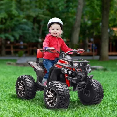 Elektrisk Fyrhjuling för Barn 6 v Röd ATV med LED