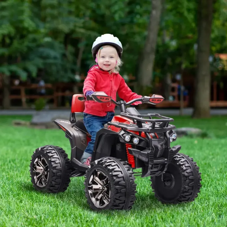 Elektrisk Fyrhjuling för Barn 6 v Röd ATV med LED