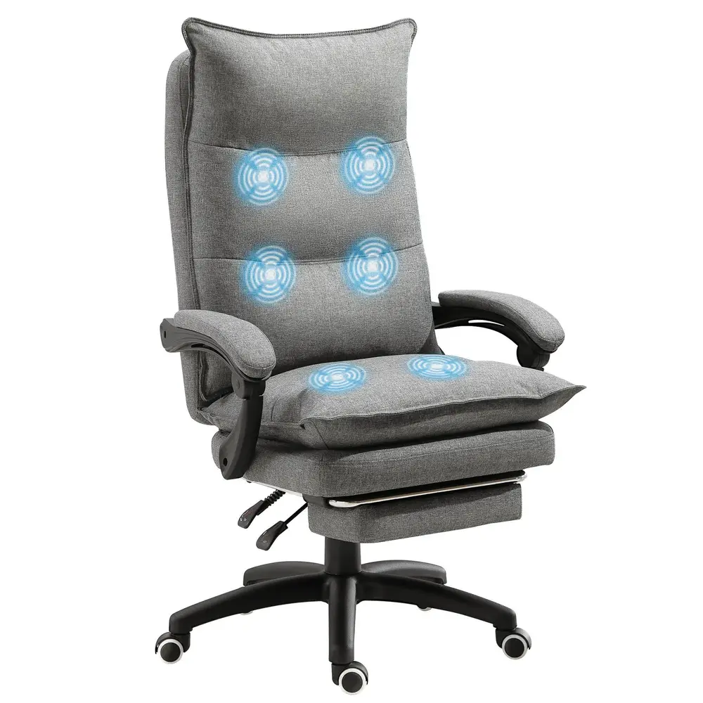 Massagekontorsstol Ergonomisk med Infällbart Fotstöd
