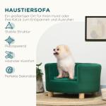 Hundsäng Elegant Hundsoffa med Mjukt Överdrag och Träben 65 X 64 X 37 Cm