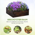 Upphöjd Bädd Plantering Grönsaksbädd Örtbädd Massivt Trä Mörkbrun 60 X 60 X 23 Cm