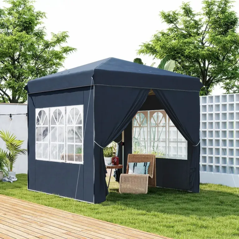 Lusthus Partytält Pop-up Paviljong Vit 2,5 x 2,5 m