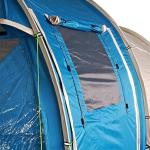 Tunneltält Campingtält Blå av Polyester för Utomhusäventyr 4-Personers Tält med 2 Rum och Fönster UV-Skydd Vattenpelare 2000 mm
