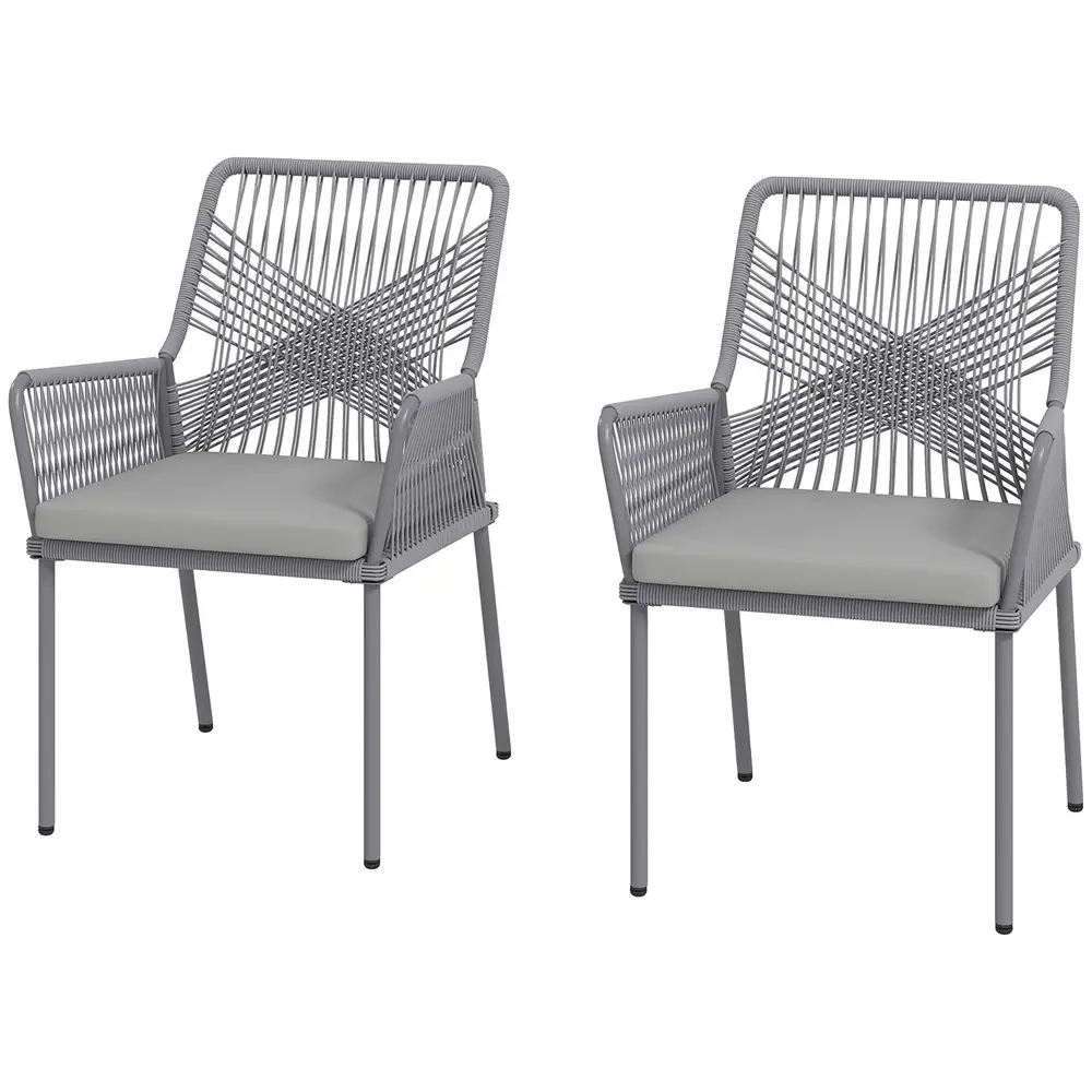 Trädgårdsstolar 2-pack med Tvättbara Kuddar och Armstöd