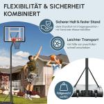 Mobil Basketstativ Basketkorg Höjdjusterbar Stål och Plast för Trädgård och Idrottsplats Svart 90 X 165 X 302-352 Cm
