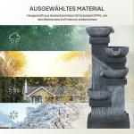 Trädgårdsfontän Dekorativ Vattenfunktion Grå av Polyresin för Trädgård och Uteplats Fontän med LED Belysning 38 x 36 x 85 cm