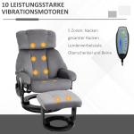 Massagestol Prisvärd Grå Sammet för Vardagsrum med Fotpall Gungmassage Liggefunktion och Sidoficka för Vila och Komfort