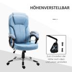 Ergonomisk Chefsstol Ljusblått Linne Höj- och Sänkbar Kontorsstol med Bekväm Vaddering Ljusblå 66 X 75 X 110-120 Cm