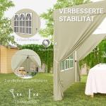 Lusthus Partytält Pop-Up Paviljong Krämvit av Polyester och Metall för Trädgård och Camping Vintertätt Tält med 4 Sidopaneler 2,5 x 2,5 m
