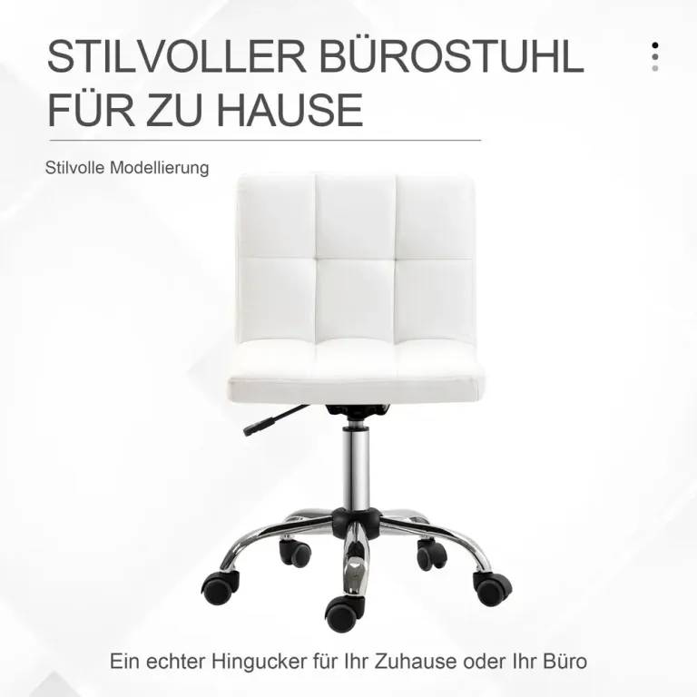 Kontorsstol i Konstläder med Stålram 5 Hjul Vadderad