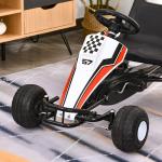 Gokart för Barn Trampbil med Pedal och Bromsar Stål för 3-8 År Vit 104 X 66 X 57 Cm