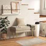 Stoppad Förvaringsbänk, Stål, Beige, 79,5 x 37,5 x 43 cm