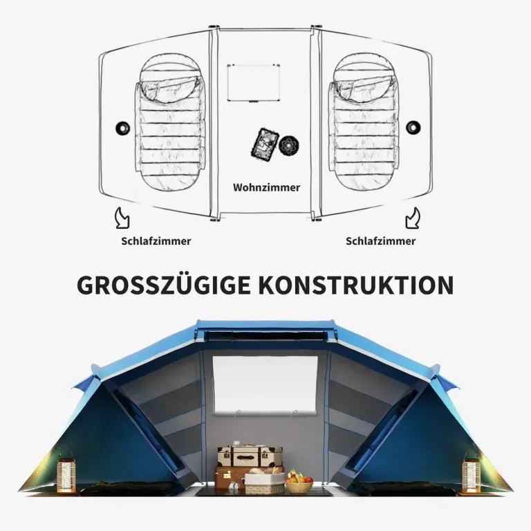 Campingtält för 4–6 Personer Lätt och Familjetält