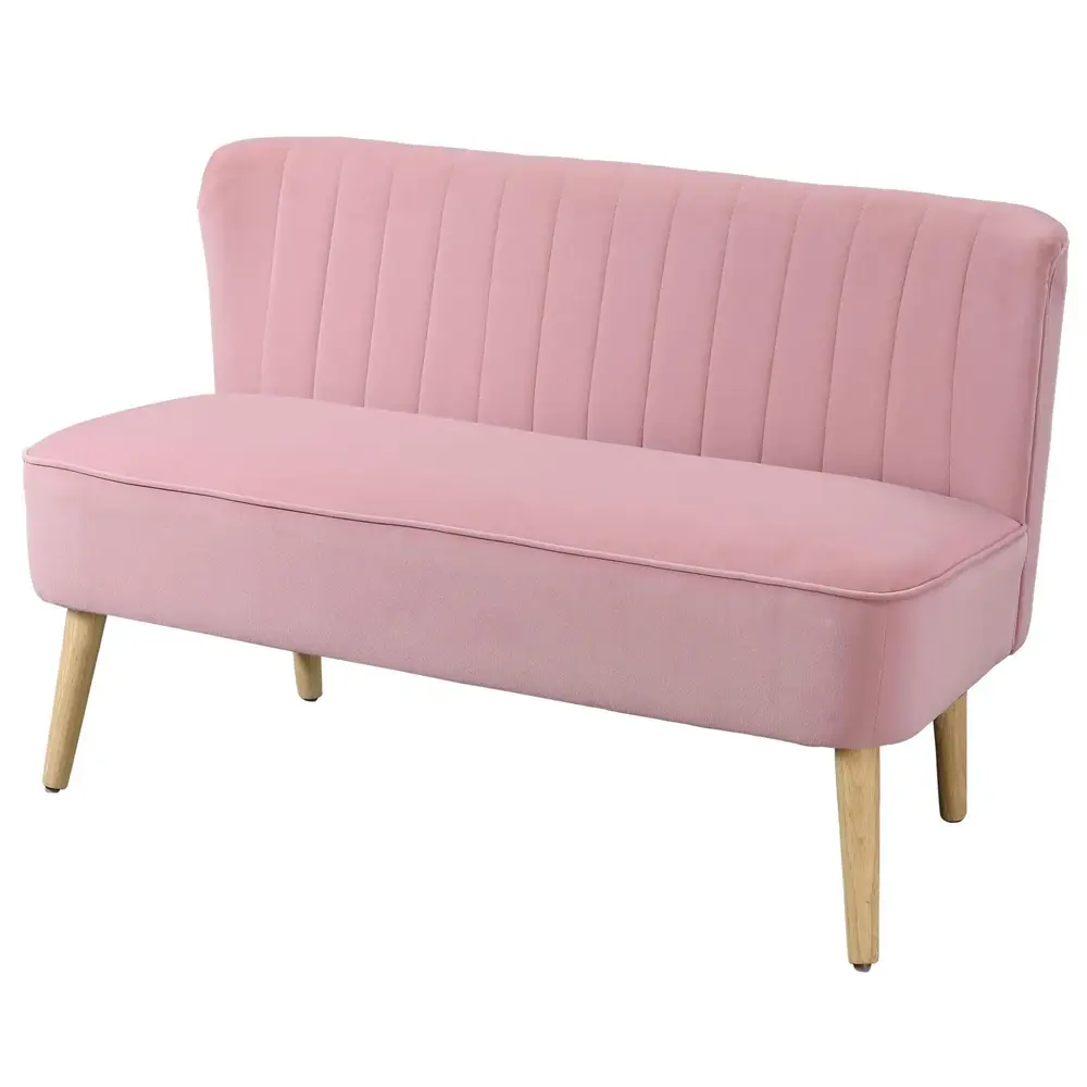 Soffa 2-sits Tyg Soffa Soffa Stoppad Lounge Soffa Bred Rosa