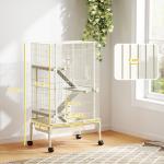 Husdjursbur med 4 Nivåer, Matskål och Vattenflaska, Beige, 88x48x150,5 cm
