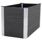 Upphöjd Bädd Växtlåda WPC och Aluminium Utan Bas för Trädgårdsodling Grå 100 X 50 X 50 Cm