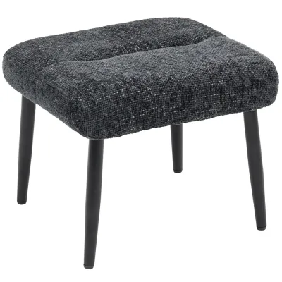 Fotpall Chenille Mjuk Mörkgrå Tyg och Stål 45x41x38 cm
