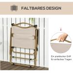 Campingstol Trädgårdsstolar Set med 2 Hopfällbar Khaki av Oxford Tyg och Stål för Pool och Strand Trälook Stol