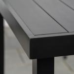 Trädgårdsbord Stabil Svart Aluminium för Trädgård och Altan Matbord för Sex Personer i Underhållsfri Plast Robust Modell 140 x 90 x 74 cm