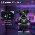 Gamingstol Kontorsstol Svart Grå av Konstläder och Metall för Kontor Ergonomisk med Vippfunktion 120 kg