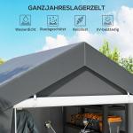 Garagetält med Rullport och Ventilationsfönster för Bilar Hållbar och Vattentät Mörkgrå Polyester och Stål 3 x 3 m