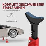 Jackstativ 3 Tons Lastkapacitet, 2 Stödstativ med Säkerhetsnål, 10 Höjdnivåer, Röd