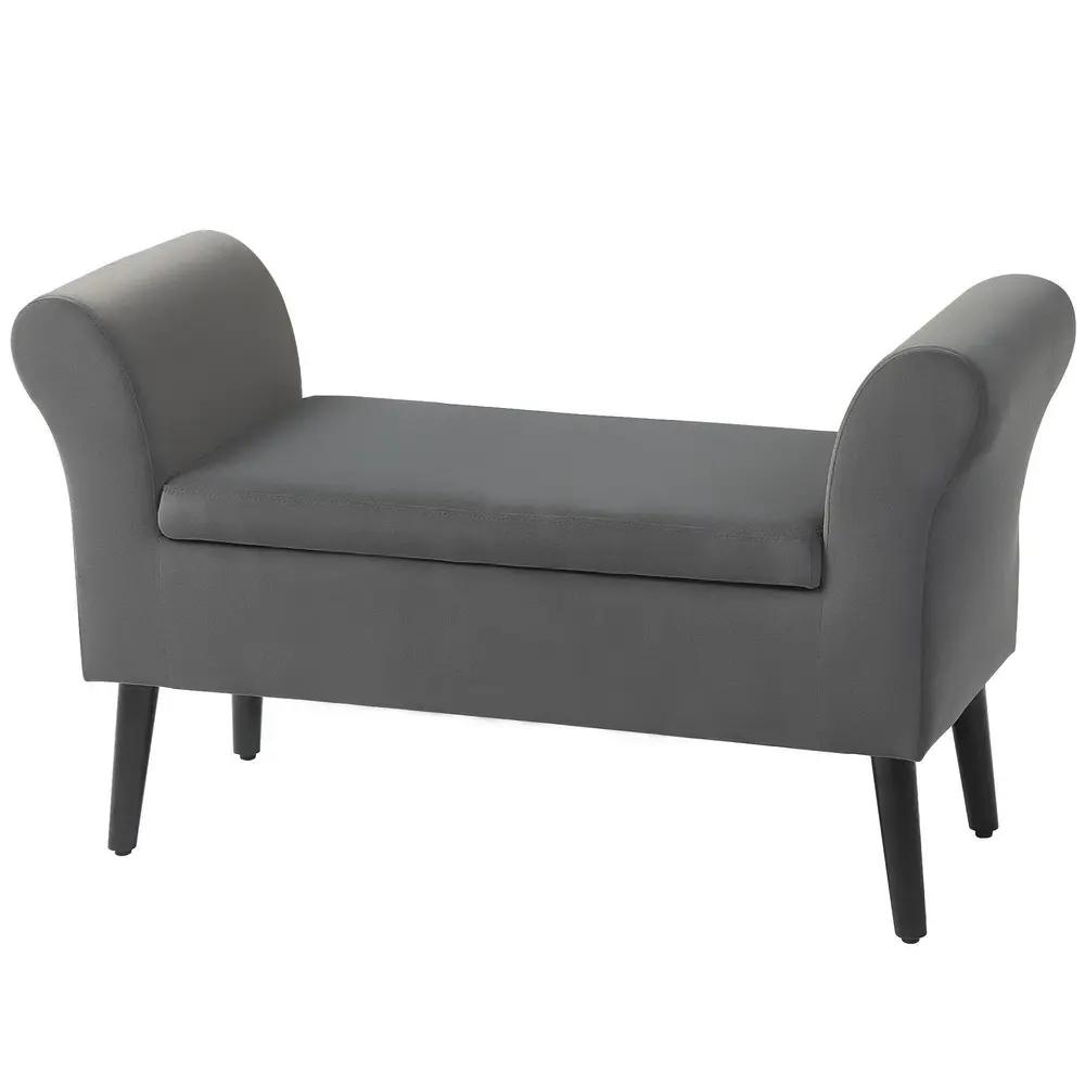 Bänk Förvaringsbänk Mörkgrå av Polyester 111,5 x 41 x 65 Cm