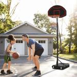 Flyttbar Basketkorg för Barn, Höjdjusterbart Basketställ på Hjul, Robust Konstruktion för Utomhuslek, Svart, 195-250 cm