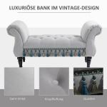 Elegant Sittbänk med Träben, Klädd Sängbänk i Tyg för Sovrum och Hall, Stilren Inredningsdetalj, Grå, 117 x 40 x 58 cm