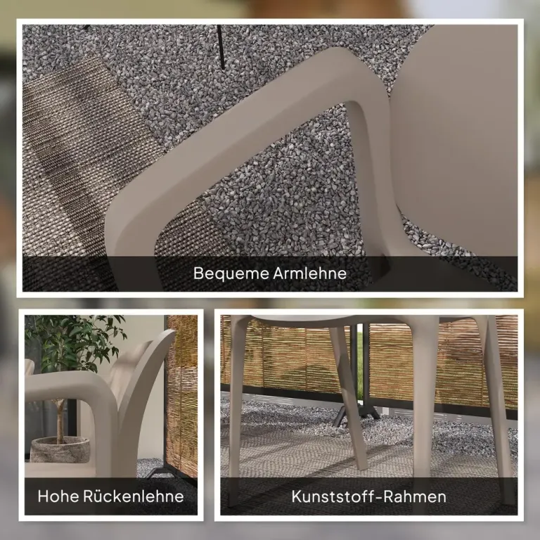 Trädgårdsstolar Stapelstolar Set 4 Grå av Plast Stolar