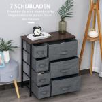 Byrå 7 Tyglådor Praktisk Förvaringsmöbel Metallram och Träskiva Modern Design för Sovrum eller Hall Grå 63,5 X 30 X 71 Cm
