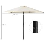 Fällbart Parasoll Trädgårdsparaply med Handvev 2,6 M Aluminium och Polyester 180 G/M² för Trädgård och Terrass Beige