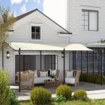 Påbyggnadspaviljong Pergola Med Tak, Vattenavvisande Paviljongtak, Fristående Trädgårdspaviljong, Uteplatspaviljongtak, Solskydd För Altan, Trädgård, Ca. 3X5X2,5 M Krämvit
