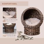 Kattkorg Kattgrotta Mörkbrun av Vattenhyacint för Vardagsrummet Mysig Sovplats för Katter Naturlig Design Bekväm och Dekorativ 50 x 42 x 60 cm