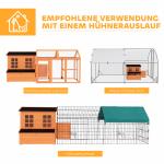 Hönshus för 4 till 6 Höns Orange Trä för Trädgård Kycklingbur med Värprede och Tak Väderbeständig 100x86x100 cm