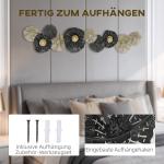 Väggkonst Metallram Svart och Guld Metall för Vardagsrum Modern Väggdekoration i 3D-design Elegant och Stilren Inredning