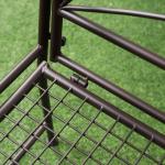 Trädgårdsbänk i Metall 2 Personer, Robust Parkbänk i Antik Stil, Väderbeständig Sittplats för Trädgård, Kaffebrun, 114 cm