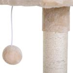 Klösträd med Hängmatta och Plattform Aktivitetscenter för Katter Sisalpelare Mjuk Plysch Beige 50 X 36 X 70 Cm