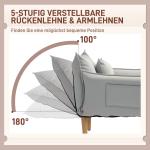 Fåtölj Golvstol 2-i-1 med Justerbart Ryggstöd Ljusgrå av Mikrofiber och Metall för Vardagsrum Stoppad Enkelfåtölj med Dyna