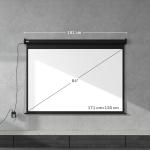 Projektorduk för Hemmabio och Presentationer med Väggmontering Hållbar och Ergonomisk Svart Tyg och Metall 84 tum 171 x 130 cm
