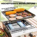 Gasolgrill Grillvagn med 2 Brännare Silver av Rostfritt Stål för Balkong och Camping BBQ Grill med Värmeplatta 44 x 44,5 x 19 cm