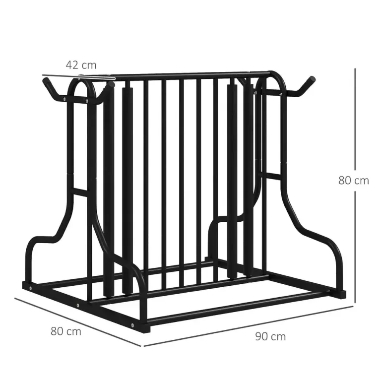 Cykelställ Multipelställ Svart av Stål 90 x 80 x 80 cm